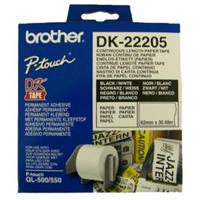 Brother papírová role 62mm x 30.48m, bílá, 1 ks, DK22205, pro tiskárny štítků