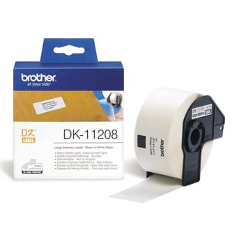 Brother papírové štítky 38mm x 90mm, bílá, 400 ks, DK11208, pro tiskárny řady QL
