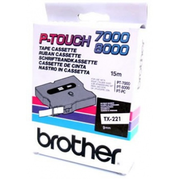 Brother - TX-221, bílá / černá - 1 ks (9mm)