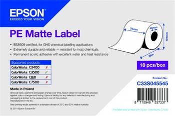 Epson C33S045545 PE Matte Label - Continuous Roll: 76mm x 29m