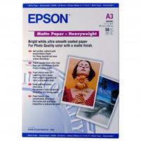 Epson Matte Paper Heavyweight, foto papír, matný, silný, bílý, A3, 297x420mm (A3), 167 g/m2, 50 ks