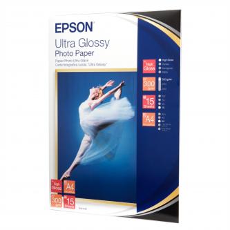 Epson Ultra Glossy Photo Paper, foto papír, lesklý, bílý, 13x18cm, 5x7", 300 g/m2, 15 listů