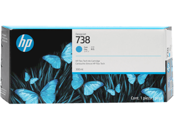 HP 738 300-ml Cyan DesignJet Ink Cartridge