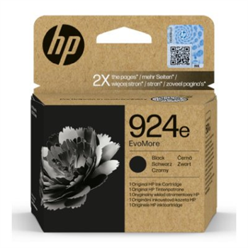 HP 924e EvoMore Black Original Ink Cartridge - originální, černá