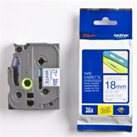 Páska Brother TZE-243 - originální | modrý tisk, bílý podklad, laminovaná, 18 mm