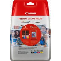 Inkoust Canon CLI-551XL C/M/Y/BK (6443B006) - originální | multipack + PP-201