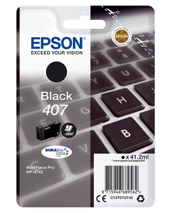 Inkoust Epson 407 BK (C13T07U140) - originální | černý