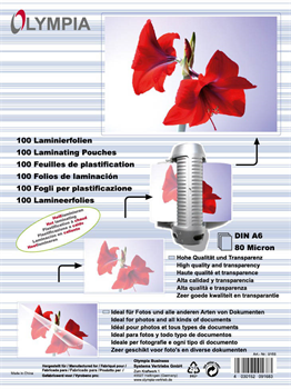 Laminovací fólie Olympia A6, 80 mic. 100 ks