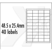 Logo etikety 48.5 x 25.4 mm, A4, matné, červené, 40 etiket, baleno po 10 ks