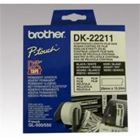 Páska Brother DK22211 - originální | černý tisk, bílý podklad, filmová role, 29 mm