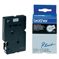 Páska Brother TC291 - originální | černý tisk, bílý podklad, laminovaná, 9 mm
