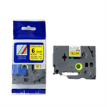 Páska - BROTHER TZE-FX611 - 6 mm páska žlutá - černý tisk - flexibilní - kompatibilní