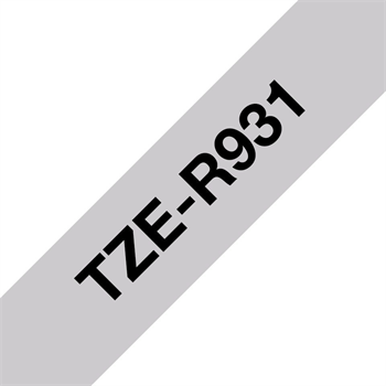 Páska Brother TZE-R931 - originální | černý tisk, stříbrný podklad, textilní, 12 mm