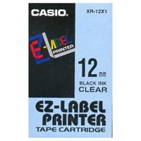 Páska Casio XR-12X1 - originální | černý tisk, průhledný podklad, 12 mm