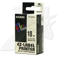 Páska Casio XR-18WE1 - originální | černý tisk, bílý podklad, 18 mm