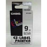Páska Casio XR-9SR1 - originální | černý tisk, stříbrný podklad, 9 mm