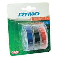 Páska Dymo S0847750 - originální | černý tisk, černý, modrý, červený podklad, trojbalení, 9 mm