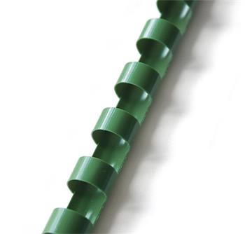 Plastové hřebeny kruhové 10 mm zelené, kapacita 41-55 listů, 100 ks