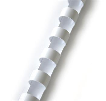 Plastové hřebeny kruhové 12,5 mm bílé, kapacita 56-80 listů, 100 ks