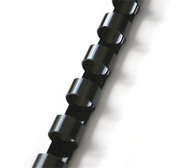 Plastové hřebeny kruhové 12,5 mm černé, kapacita 56-80 listů, 100 ks