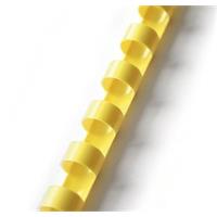 Plastové hřebeny kruhové 14 mm žluté, kapacita 81-100 listů, 100 ks