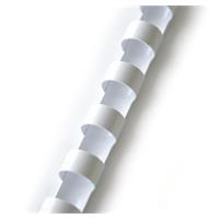 Plastové hřebeny kruhové 19 mm bílé, kapacita 121-150 listů, 100 ks