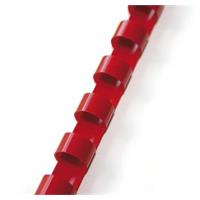 Plastové hřebeny kruhové 8 mm červené, kapacita 21-40 listů, 100 ks