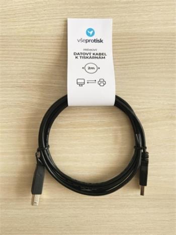 Prémiový kabel USB 2.0 A-B propojovací 2m, barva černá