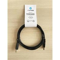 Prémiový kabel USB 2.0 A-B propojovací 2m, barva černá