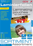 Sada laminovacích fólií Genie (A4, A5, A6 a vizitka)