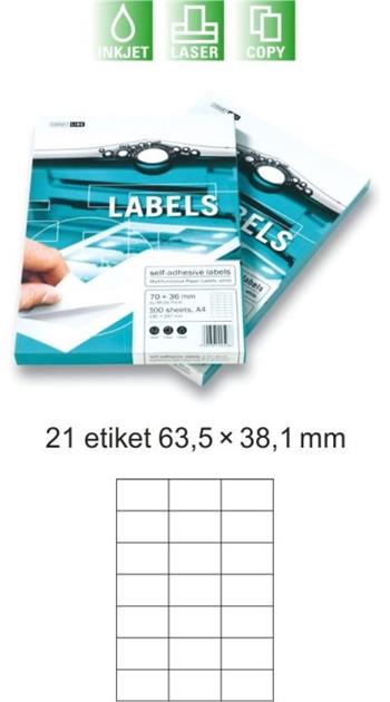Samolepicí etikety A4 EUROLABELS, 21 etiket 63,5 x