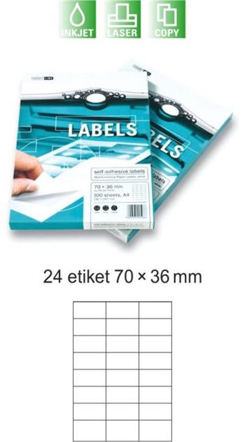 Samolepicí etikety A4 EUROLABELS, 24 etiket 70 x 3