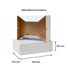 Víko krabice A3, bílo-hnědá, vnitřní rozměr 430X312X131