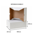 Víko krabice A4, E vl, bílo-hnědá, vnitřní rozměr 308X221X108
